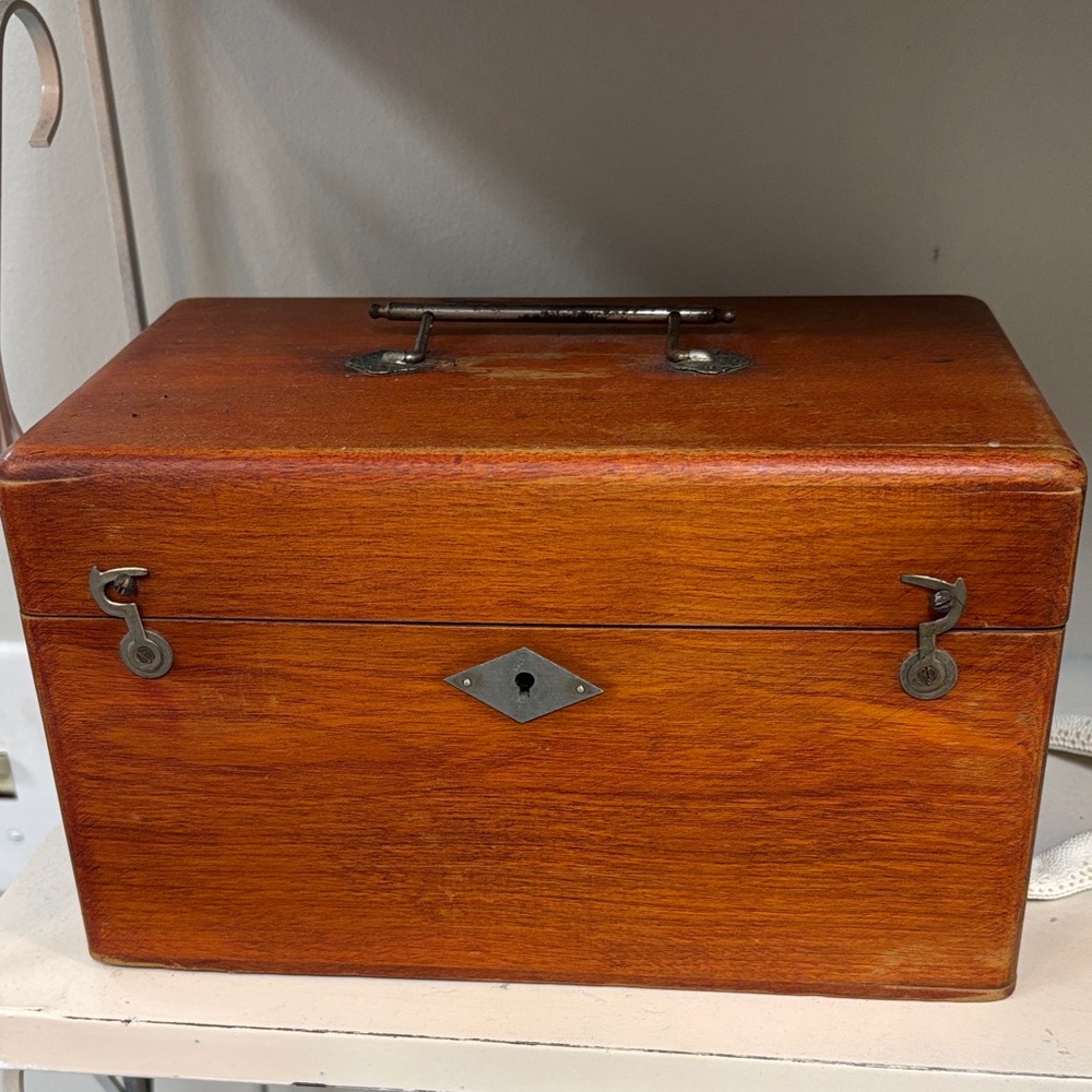 Wooden Storage Box with Handle